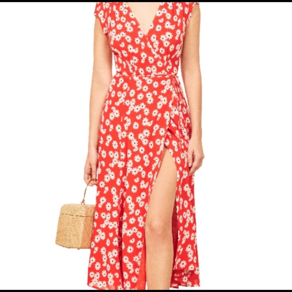 Reformation Carina Wrap Dress Oopsie Daisy Floral Print